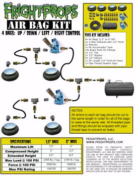 Air Bag Kit:  2.5" Lift -  4 Bags  - UP:DOWN:LEFT:RIGHT Motion