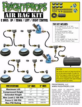 Air Bag Kit:  2.5" Lift -  6 Bags  - UP:DOWN:LEFT:RIGHT Motion