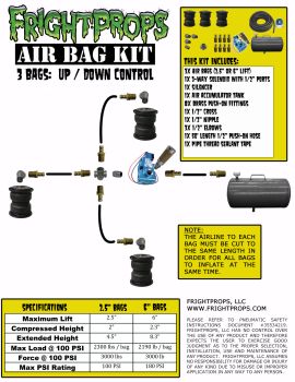 Air Bag Kit:  6" Lift -  3 Bags  - UP:DOWN Motion