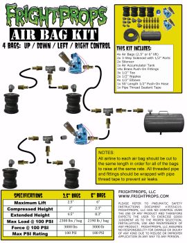 Air Bag Kit:  6" Lift -  4 Bags  - UP:DOWN:LEFT:RIGHT Motion