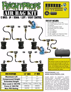 Air Bag Kit:  6" Lift -  6 Bags  - UP:DOWN:LEFT:RIGHT Motion