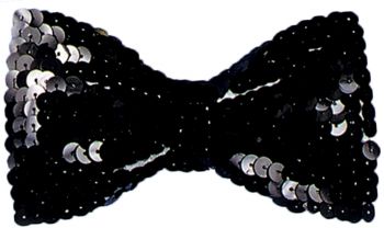 Sequin Bow Tie - Black