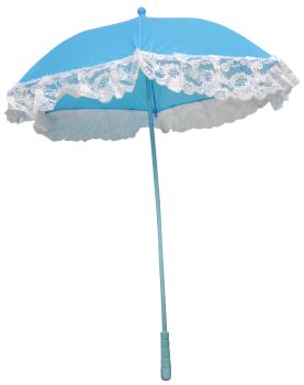 25" Nylon Parasol With Ruffle - Blue