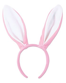 Bunny Ears With White Lining - Pink/White