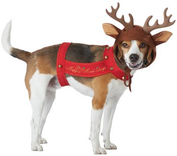 Reindeer Dog Costume - Pet Medium