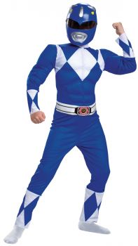 Boy's Blue Ranger Classic Muscle Costume - Child M (7 - 8)