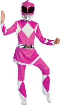 Girl's Pink Ranger Deluxe Costume - Mighty Morphin - Child MD (7 - 8)