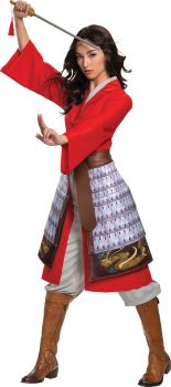 Women's Mulan Hero Red Dress Deluxe Costume - Adult MD (8 - 10)