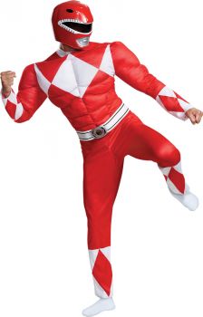 Men's Red Ranger Classic Muscle Costume - Mighty Morphin - Adult 2XL (50 - 52)