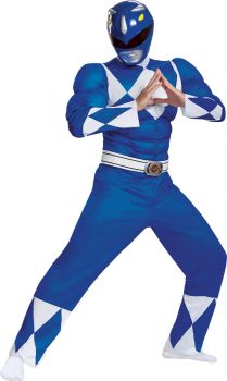 Men's Blue Ranger Classic Muscle Costume - Mighty Morphin - Adult 2XL (50 - 52)
