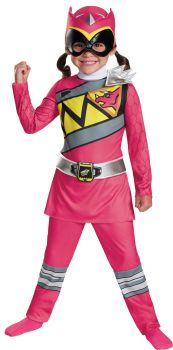 Girl's Pink Ranger Classic Costume - Dino Charge - Toddler (3 - 4T)