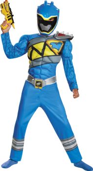 Boy's Blue Ranger Muscle Costume - Dino Charge - Child M (7 - 8)