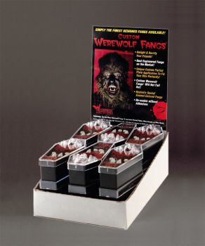 Werewolf Fangs Display - 12 Pairs - Medium