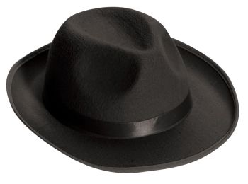 Satin Fedora - Black