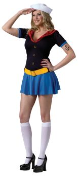 Women's Sexy Popeye Costume - Adult S/M (2 - 8)