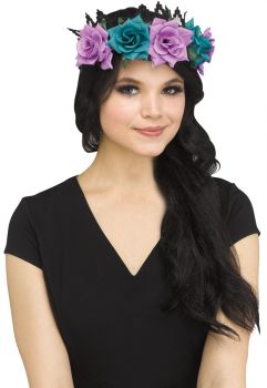 Fanasty Fairy Floral Crown - Adult - Black/Purple