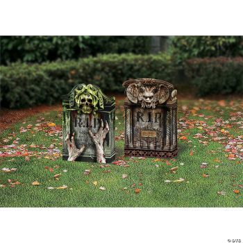 22" Tombstone Folding With Light-Up Eyes  - 2 Piece Set