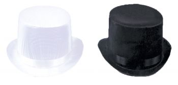 Top Hat Trans Silk Black - Hat Size L (23" C)