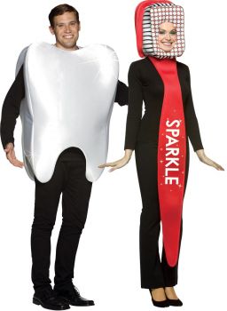 Tooth & Tooth Brush Couples Costume
