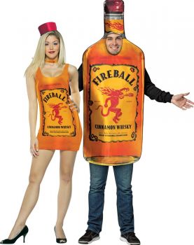 Fireball Tank Dress & Bottle Couples Costume
