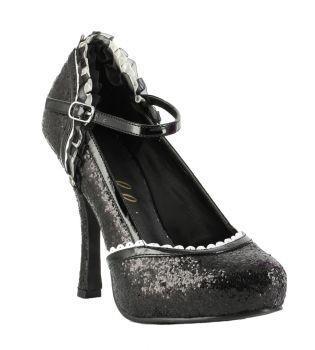 Women's Lacey Glitter Pump #453 - Black - Women's Shoe 6