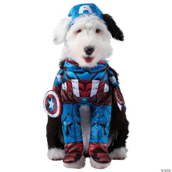 Captain America Pet Costume - Pet Large