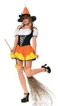Women's Sexy Kandy Korn Witch Costume - Adult Medium