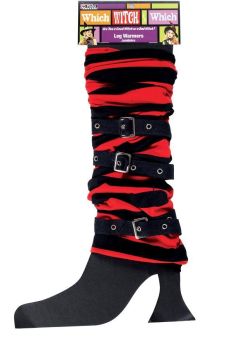 Legwarmer With Buckle - Black/Red