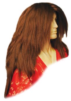 Deluxe Kabuki Wig - Medium Brown Red