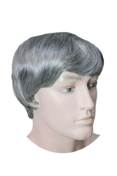 Straight Man Wig - Dark Brown 75% Gray