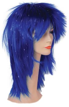 Tina With Tinsel Wig - Blue