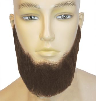 Full-Face Beard - Human Hair - Dark Brown 90% Gray