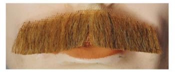Mustache M3 - Human Hair - Dark Brown 90% Gray