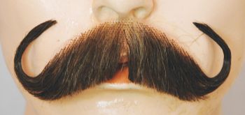 Discount Handlebar Mustache - Synthetic - Light Brown