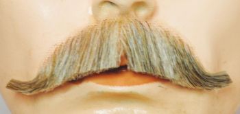 Edwardian M34 Mustache - Synthetic - Dark Brown 90% Gray