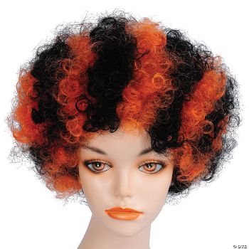 Bargain Afro Wig - Black/Orange