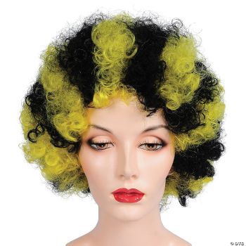 Bargain Afro Wig - Black/Yellow