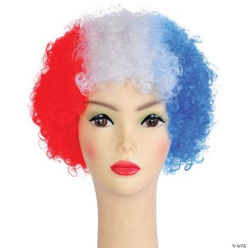 Bargain Afro Wig - Red/White/Blue