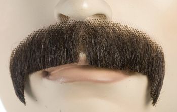 Villain M1 Mustache - Human Hair - Medium Brown