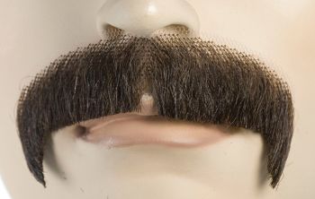 Villain M1 Mustache - Human Hair - Medium Brown