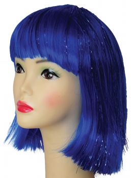 Bargain China Doll With Tinsel Wig - Dark Purple