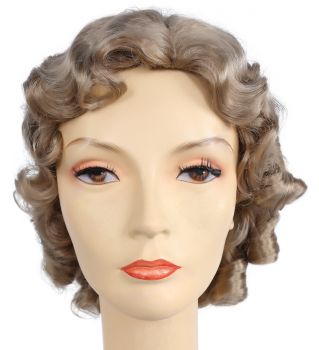 1930s Fingerwave Fluff Wig - Bright Flame Red