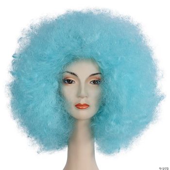 Super Deluxe Afro Wig - Sky Blue/Light Turquoise