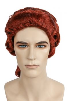 Bargain Colonial Man Wig - Bright Flame Red