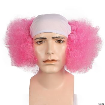 Bald Curly Clown Wig - Hot Pink