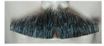 Triangle Mustache - Human Hair - Dark Brown 75% Gray