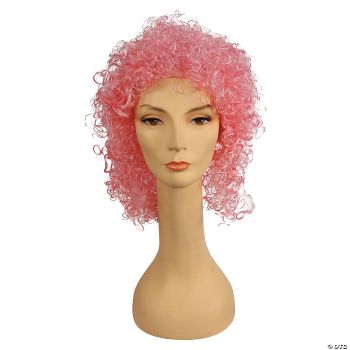 Wet Look Clown Wig - Light Pink