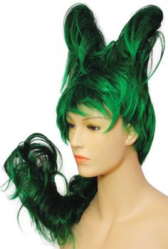 Hair Sculpture Wig - Black/Forest Green