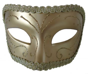 Women's Medieval Opera Mask - Gold/Gold
