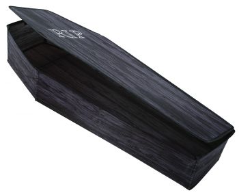 60" Wooden Coffin With Lid - Black